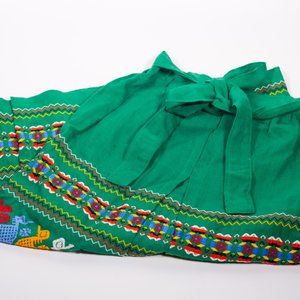 Vintage 1970s Guatemalan Folk Boho Wrap Skirt S/M